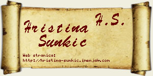 Hristina Šunkić vizit kartica